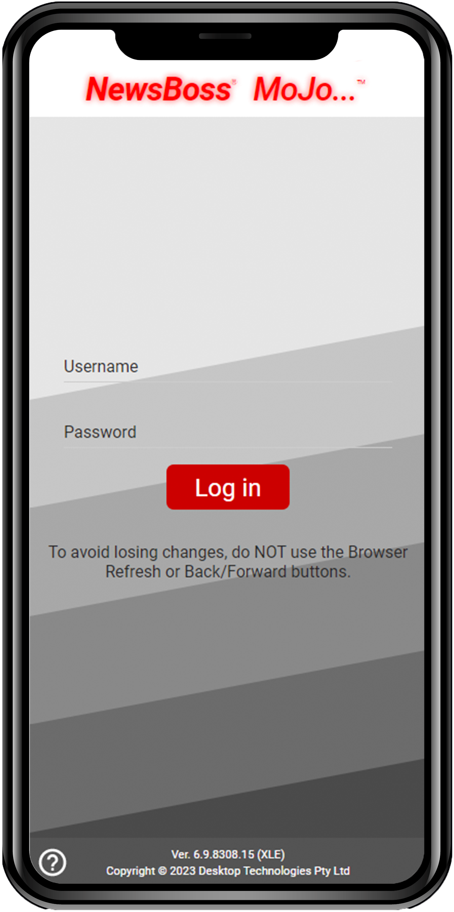 MoJoLoginScreen